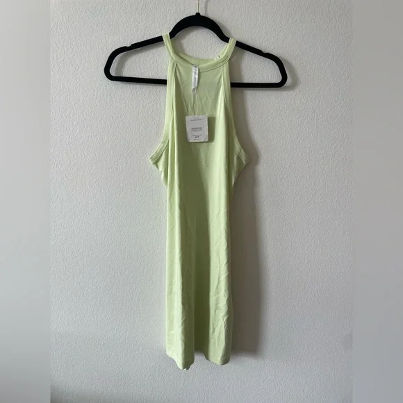 Fabletics lime green live in high neck tank mini dress - Picture 2 of 4